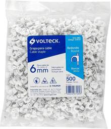 Volteck GCU-6B, 20 Grapas curvas para cable coaxial, Blancas - Grapas + Capuchones CAPU-1012 - Ver 5