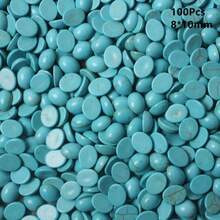 20pcs 8-10mm Heart, Teardrop & Round Shaped Natural Stone Cabochons, Semi-Bezel Setting, DIY Jewelry Supplies - Blue and White - View 11