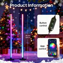 AMILL 1/2pcs Smart RGB LED Floor Lights With Music Sync,App ,USB Powered Multi-Color Mood Lighting For Living Room,Gaming Room,Parties,And Events,Lights For Living Room - Multi-color light - View 12