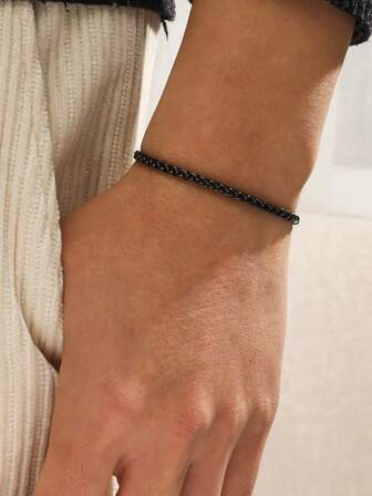 1ชิ้น สร้อยข้อมือโซ่ Longge เรียบง่ายและทันสมัยสำหรับผู้ชาย