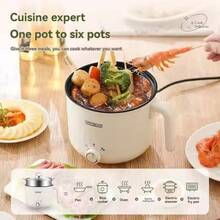 RAF 1-3 Person Mini Stainless Steel Electric Hot Pot With Double Layer For Home, Dorm, Office Use, Multi-Function Electric Pot, Electric Steamer Pot, Non-Stick Easy Clean - View 1