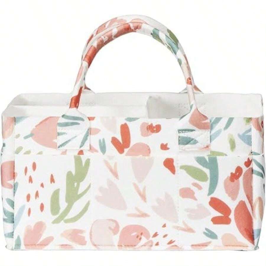 Sammy & Lou Organizador de almacenamiento de fieltro, rosa hielo (55333)(Painterly Floral) - Multicolor - Ver 1