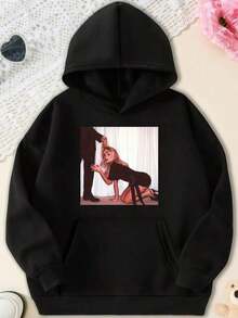 Hoodies For WomenMusic Theme Espressa Print Bandeau Top Sabrina Design Sleeveless Y2K Suitable For Summer Machine Wash For Casual Carpenter Ings Daily Use,Artistic Pop Theme Sabrina Espresso Pink Unique Art Print Hooded Long Sleeve Hoodie With Distinctive Style Long Sleeve Y2K Business Casual Plus Size Top Sweatshirt Casual Wear Tops Suitable For Cool Seasons Machine Washable For Business Casual Moments And Music Fan ActivitiesLoose And Comfortablehoodies For Women - Black 9 - 查看 1