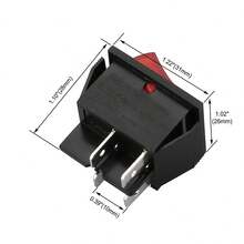 Baomain Paquete de 2 Interruptores Basculantes SPDT para Barco - ON/Off de Encaje de 4 Pines con Indicador Rojo, Certificado UL y TUV - 16A/250V para Electrodomésticos - Rojo - - Ver 4