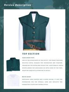 男士万圣节圣诞节动漫主题服装套装，包含衬衫、背心和裤子，适合动漫展、万圣节、狂欢节、化装舞会、主题派对、舞台表演、嘉年华服装、王子角色扮演服装、成人服装套装