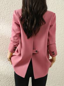 2025 Spring/Autumn Women's Casual Chic Korean Style Pink Design Blazer Jacket