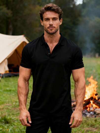 Men's Outdoor T-Shirt, Casual Sports Short Sleeve Business Casual