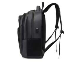 Mochila masculina de gran capacidad con cerradura antirrobo, bolso de computadora de negocios con carga USB, mochila casual, mochila para estudiantes de secundaria - Gris Oscuro - Ver 2