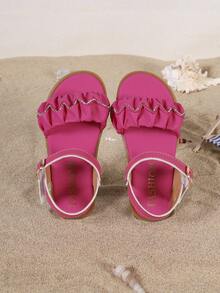 Children's Fashion Outdoor Sandals, Summer Flat Shoes, One-Piece Sandals, New Stylish Elegant Minimalist Girls Shoes - Hot Pink - View 1