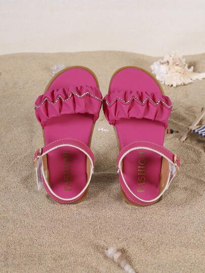 Children's Fashion Outdoor Sandals, Summer Flat Shoes, One-Piece Sandals, New Stylish Elegant Minimalist Girls Shoes