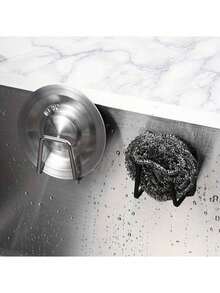 1/2/ Unique Stainless Steel Sponge Rack - Easy To Stick, Strong Adhesive Self-Drying Rack, Kitchen Sink Drainage Drying Rack, Cleaning Sponge Rack Hook, Kitchen And Bathroom Sponge Storage Rack - , Rust-Proof, - Multicolor - View 1