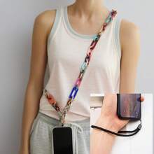2 chiếc dây đeo chéo điện thoại, dây đeo vai bằng acrylic, dây đeo điện thoại di động đa năng có miếng dán tương thích với hầu hết các loại điện thoại, túi xách (P) - Pha trộn màu sắc - Xem 2