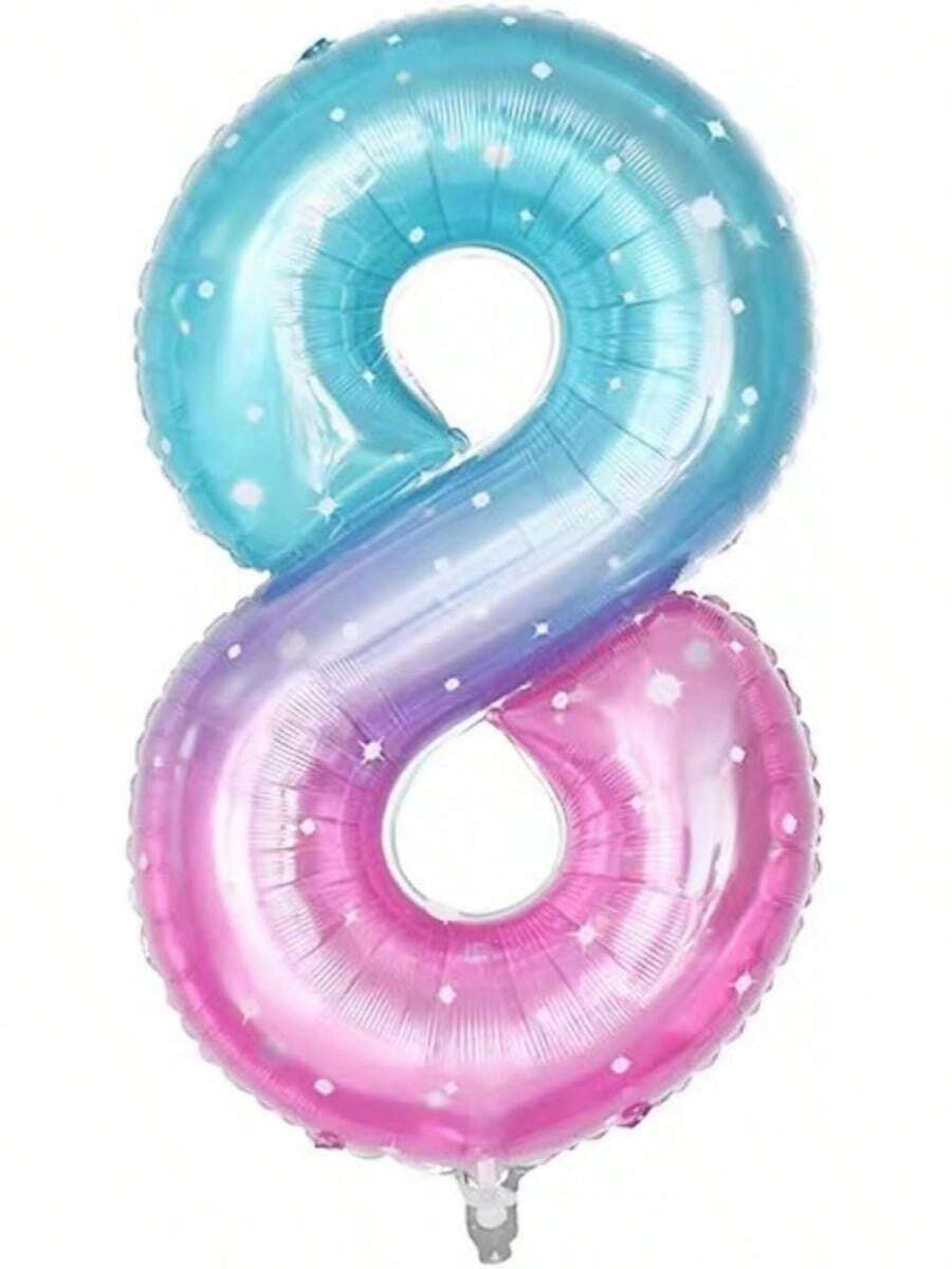Globos Tamaño 100 cm globos cielo estrellado con el número 8, grandes, 40 pulgadas, globo 8 años, decoraciones de 8 cumpleaños para niños, globos de 8 cumpleaños, suministros fiesta de 8 cumpleaños navidad Christmas globos navideños número 8 decoración para fiesta infantil niña y niño temática invierno fotos fondo para casa escuela y salón - 8MORADO - Ver 1