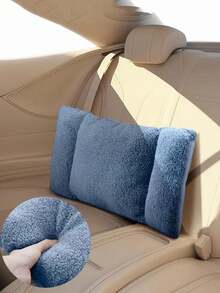 三档可调节腰枕 - 加厚柔软设计，适用于缓解下背部/上背部、颈部和腿部压力，可用于汽车、办公室、床、沙发、美甲椅等场所 - 便携式姿势矫正器