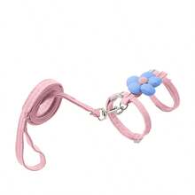 可爱花朵造型猫咪胸背带带牵引绳，舒适轻便防逃脱宠物牵引绳套装 - 彩色 - 查看 12