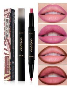 HANDAIYAN 2-In-1 Dual-Ended Lipstick & Lip Liner, Natural Long-Lasting Matte Finish, Great Gift For Singles Party, Christmas, Winter Camping, Portable Cosmetics - 04 - 查看 3