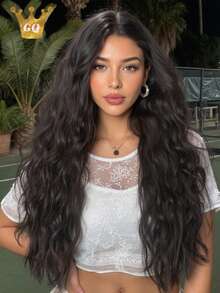 28 Inch Long Ombre Golden Wavy Wig, No Bangs, Curly Wigs For Women, Suitable For Daily Wear, Heat Resistant Synthetic Wig, Suitable For Cosplay, Parties And More, Perfect Gift For Girls - Multicolor - View 15
