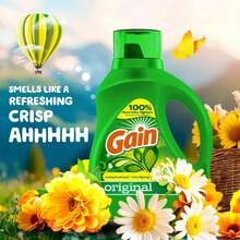 [High Efficiency ]Gain Aroma Boost Original Concentrated Laundry Detergent 46 Fl Oz |   For HE Washing Machines Only |   3 Times Stronger Stain Removal |   12-Week Long-Lasting Fragrance Retention |   Revitalizes Fibers To Remove Yellowing And Enhance Brightness |   Imported From The USA |   99% Stain Removal Rate - màu xanh lá - Xem 9