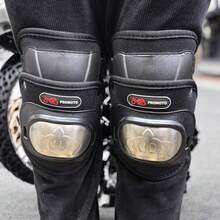 Un par de protectores de rodilla para motocicleta urbana, protectores de rodilla para ciclismo al aire libre, protectores de rodilla para carretera, protectores de rodilla para motocicleta, liberación rápida en un segundo, resistentes a golpes y al desgaste, con material de amortiguación incorporado, se ajustan a la curva de la rodilla, tela suave, versión duradera, ajuste envolvente, elasticidad ajustable, aptos para diferentes tipos de cuerpo. - oscuro - Ver 7