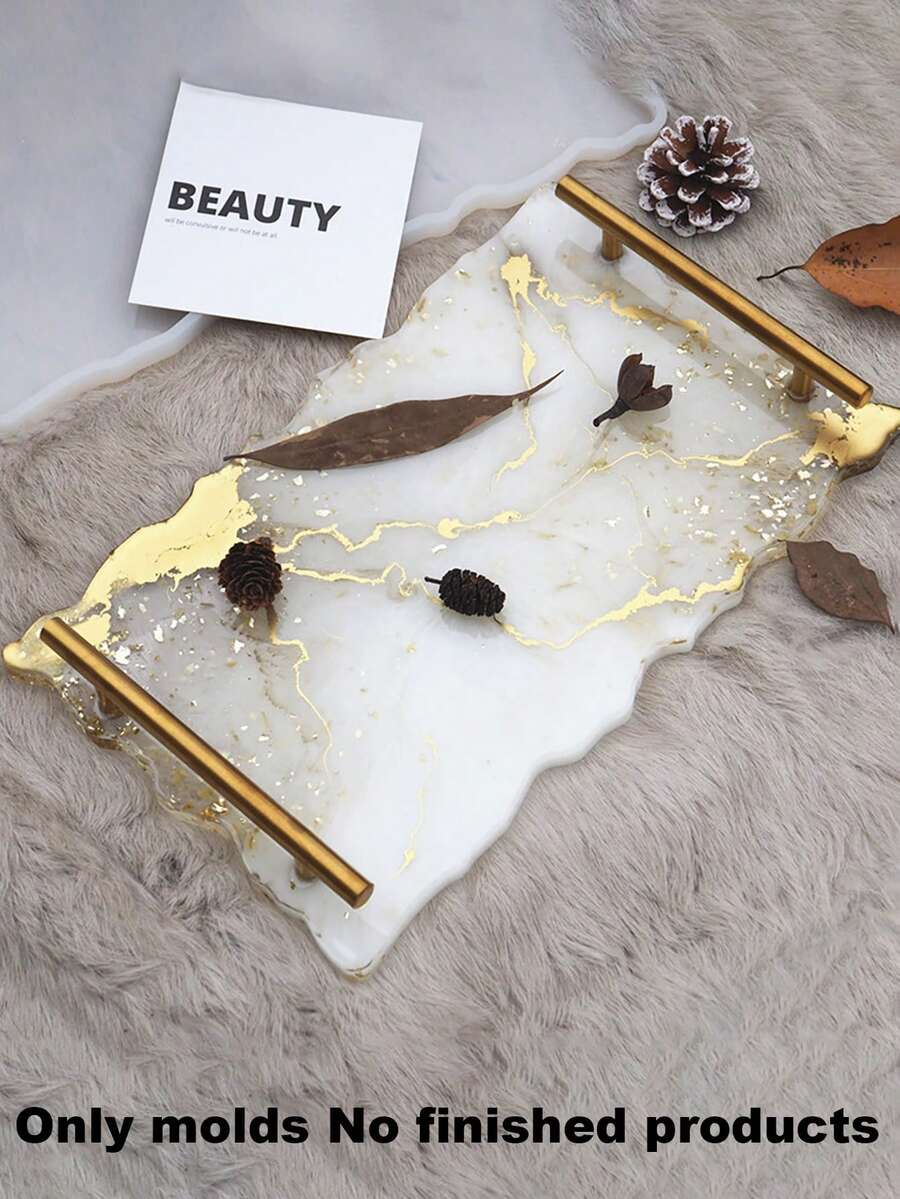 3pcs/set Tray With Handle Silicone Mold Set For Dropping Glue, Gypsum