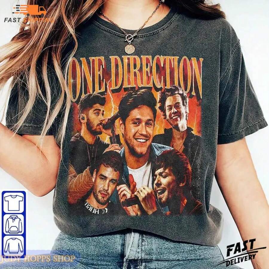 Vintage  Pop Music Shirt, Retro Direction Merch Shirt, One Funny Direction Graphic Shirt, 1D Gift For Men Women Shirt - 主圖顏色 - 查看 1