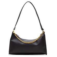 Set Of 2 Women's Small Plain Baguette Bags With Chains, Shoulder And Handbag Style - Đen và trắng - Xem 4