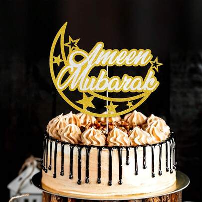 Stjärna och måne-kortinsats, tårtdekorationskortinsats