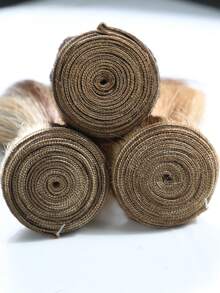 渐变漂白金发编织接发 #12/613 直发真人发，渐变棕色至金色直发真人发编织发片 #4/27，渐变棕色至金色直发真人发接发 #4/613，适合女性日常佩戴 - 彩色 - 查看 5