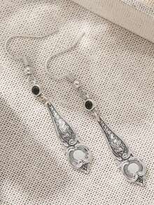 1 Đôi bông tai bạc phong cách Bohemian cổ điển thủ công - Bạc - Xem 7