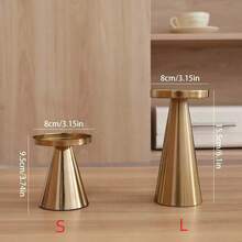 2pcs/Set Black/Bronze Metal Cone Candle Holders, Modern Iron Cone Candle Holders, Suitable For Home Decor, Dining Table Decor, Wedding Decor (Candles Not Included) - Multicolor - View 15