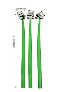1/2pcs Cute Panda & Bamboo Shaking Ballpoint Pen, Cartoon Panda Soft Gel Shaking Water Pen, Random Style - Multicolor - View 2