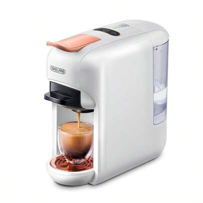  CAFELFFE 5-in-1 19-bar-Kapselkaffeemaschine, Heiß- und Kalt-Espressomaschine, kompatibel mit verschiedenen Kapseln/44-mm-ESE-Pads und gemahlenem Kaffee, 7 Wasserstandseinstellungen