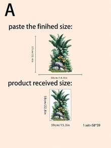 1pc Simulated Stone Green Plant Tree Decorative Sticker PVC Sticker Removable Self-Adhesive Easy-Tear Sticker Home Decoration Make Your Life Fresh Holiday Decor Stickers Birthday Graduation Gifts - Multicolor - View 2