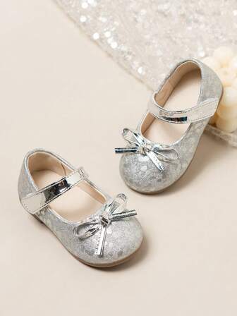 New Style Kids Anti-Slip Soft Bottom Bow Decor Princess Shoes