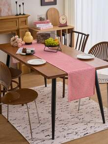1 chiếc khăn trải bàn dệt kẻ caro đỏ, kiểu nhà nông thôn, đa năng cho các dịp lễ, tiệc tùng, đám cưới, phòng ăn, phòng khách, bàn cà phê, trang trí nhà cửa, mọi mùa. - Đỏ - Xem 4