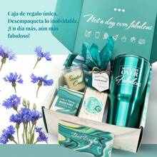 Set de regalo de 8 piezas para el baño y el cuidado corporal para ella y para el planeta, que incluye una taza y una tarjeta de felicitación, perfecto para regalos de cumpleaños o del Día de la Mujer para amigas. - Verde - Ver 2