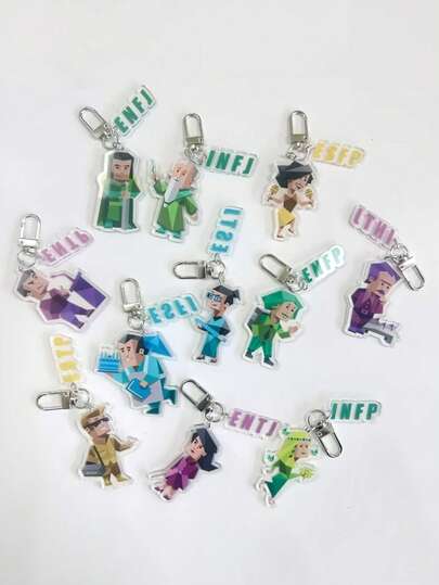Mbti Keychain MBTI 16 Personalized Goods Acrylic Keychain School Bag Strap Accessory Character Gift Cute Keychain Gifts For Women Gifts For Men Phone Accessories Key Chain Stocking Stuffers Gifts For Dad Stocking Stuffers For Men Teacher Gift Sister Gifts