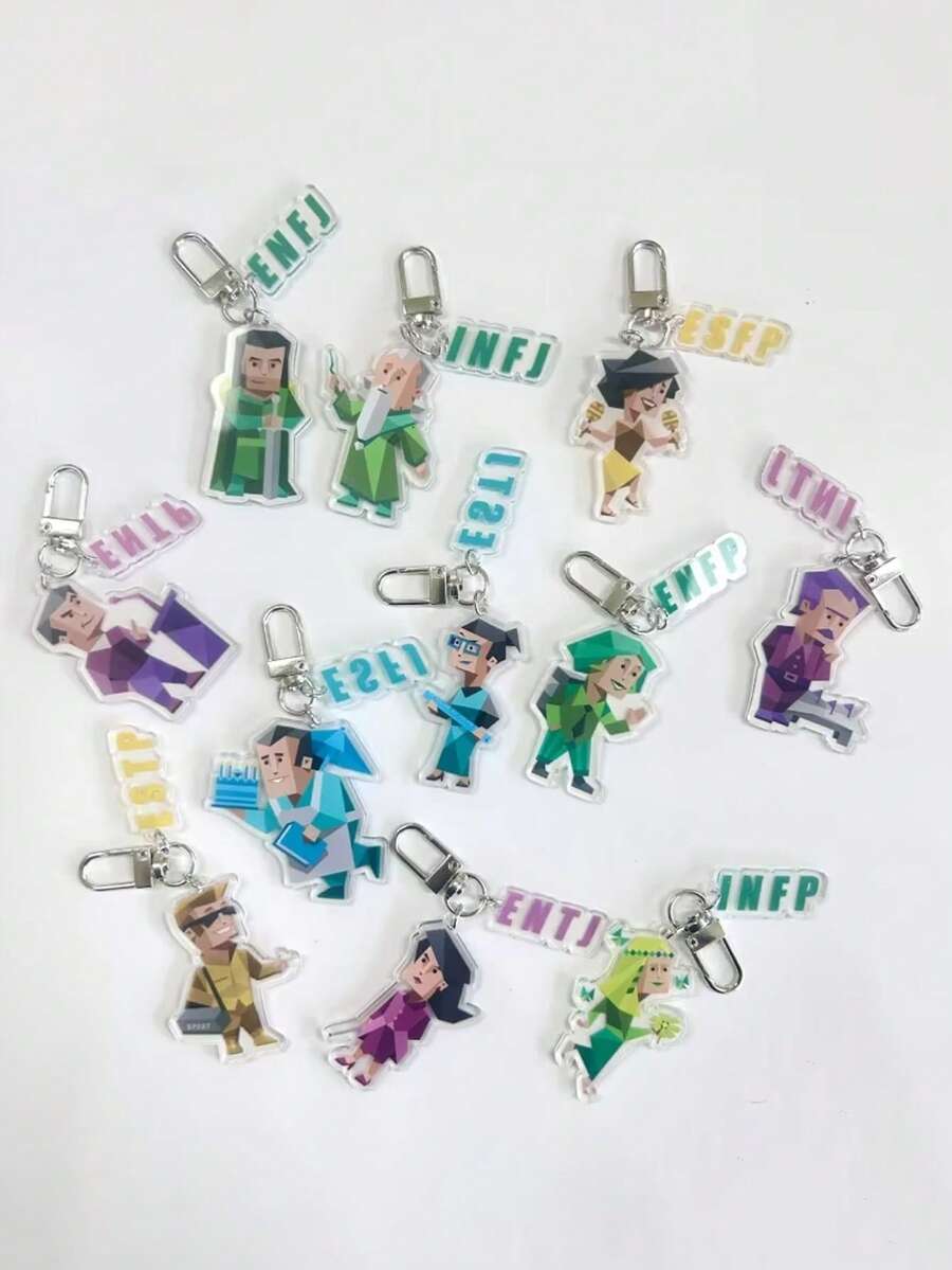 MBTI钥匙扣 MBTI 16个性化商品 亚克力钥匙扣 书包挂绳配件 卡通人物礼物 可爱钥匙扣 女士礼物 男士礼物 手机配件钥匙扣 圣诞礼物 爸爸礼物 男士圣诞礼物 教师礼物 姐妹礼物 - 彩色 - 查看 1