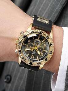 这款4件套男士金蓝撞色腕表套装是男士礼品和配饰的绝佳选择。采用金蓝撞色设计，搭配铆钉表盘，适合各种场合：商务通勤时，搭配西装可提升专业精致感，打破职场着装的单调；