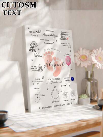 1 pieza Impresión personalizada en lienzo, Nombre personalizado, Texto personalizado, Regalo personalizado, Regalo para bebé recién nacido, Regalo para niña, Regalo para niño, Regalo para nuevos padres, Recuerdo, Impresiones en lienzo con tu nombre en arte de pared personalizado para dormitorio, sala de estar, boda, bebé, mascota, familia, amor, pareja, amigo, imagen, foto, arte de pared enmarcado, regalo de Navidad, mejor amigo, regalo familiar, regalos de cumpleaños, regalo para familia/amigo graduación, Slow Summer Living, arte de pared personalizado, Renovación del hogar, Hogar y vida, Asusta a tu hogar, Recuerdos, Reutilizable, Adorable, de alta calidad