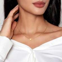 Gargantilla de corazón para mujer, Collar de Acero Inoxidable con Dije de Corazón Baño de Oro 18K, Joyería para Mujer minimalista y moda, Regalo para Madres Parejas Novia Cumpleaños(Corazón-Gold) - Multicolor - Ver 2