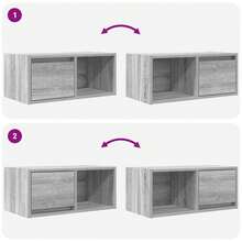 Meuble TV vidaXL, 2 pièces, gris Sonoma, 60 x 31 x 25,5 cm, bois d'ingénierie - Camel - Voir 10