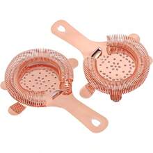 Colador de Cócteles, Colador de Cócteles, Herramienta de Barra, Colador de Barra de Acero Inoxidable, Colador de Bebidas Tipo Wintersweet, Filtro de Hielo para Camareros y (Oro - Oro rosa - Ver 10