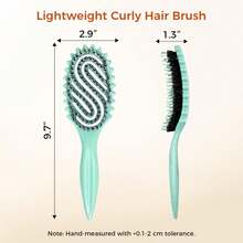 Curly Hair Brush, Curl Defining Brush With Soft Boar Bristles For Combing, Shaping, And Styling Curly Hair Suitable For All Women And Men With Wet & Dry Hair(Pink) - 綠色 - 查看 7