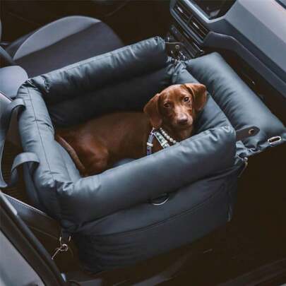 4-Season Pet Car Seat Cushion, Scratch-Resistant & Removable, Easy To Clean, Pet Outdoor Travel Dog Mat, Cat Dog Bed, Multifunctional Pet Portable Carrier, Thickened Leather Car Seat Dog Bed