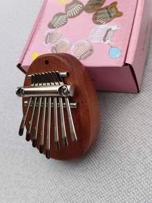 8-Note Wooden Mini Thumb Piano, 5-Finger Portable Thumb Piano Pendant, Beginner Finger Piano, Wooden Craft - Multicolor - View 9