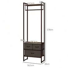 Compact Clothes Rail With Drawers And Shelf | Freestanding Wardrobe Storage Unit - Default - View 3