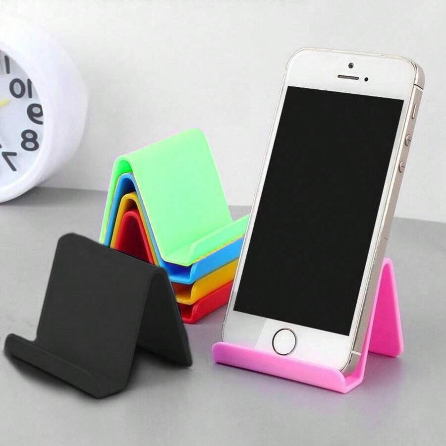 1pc Plastic Desktop Phone Holder, Multi-Functional Portable Tablet Stand, Waterproof Small Support Bracket, Suitable For Smartphones And Tablets, Tablet Stand, Dynamic Phone Holder, Tablet Stand, Compatible With IPhone, Android Phones, Birthday Gift, Phone Accessory For Family And Friends (Random Color) - Multicolor - View 1