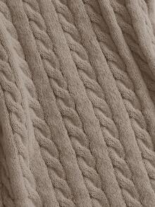 Women's Cute Retro Solid Color Round Neck Short Sleeve Ruffle Hem Fitted Textured Knit Dress, Minimalist Style, Suitable For Casual Daily Wear In Summer And Autumn - Khaki - View 8