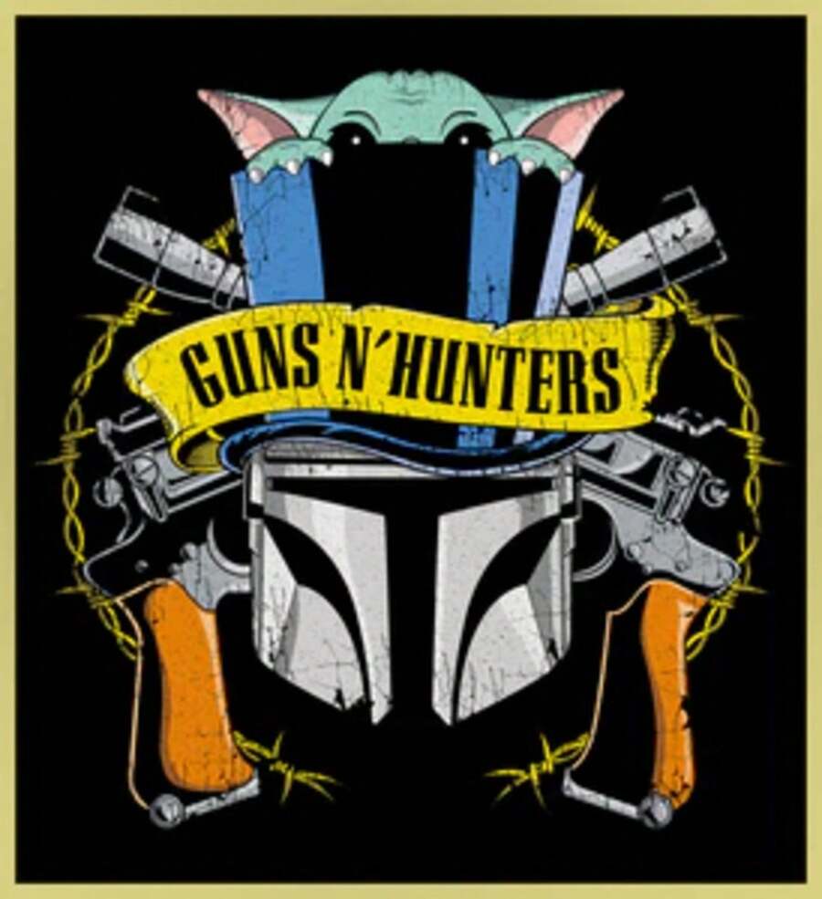 MANDALORIAN - HUNT - HEAVY METAL TURBO HOODIE!.Printed T-Shirt - màu đen - Xem 1